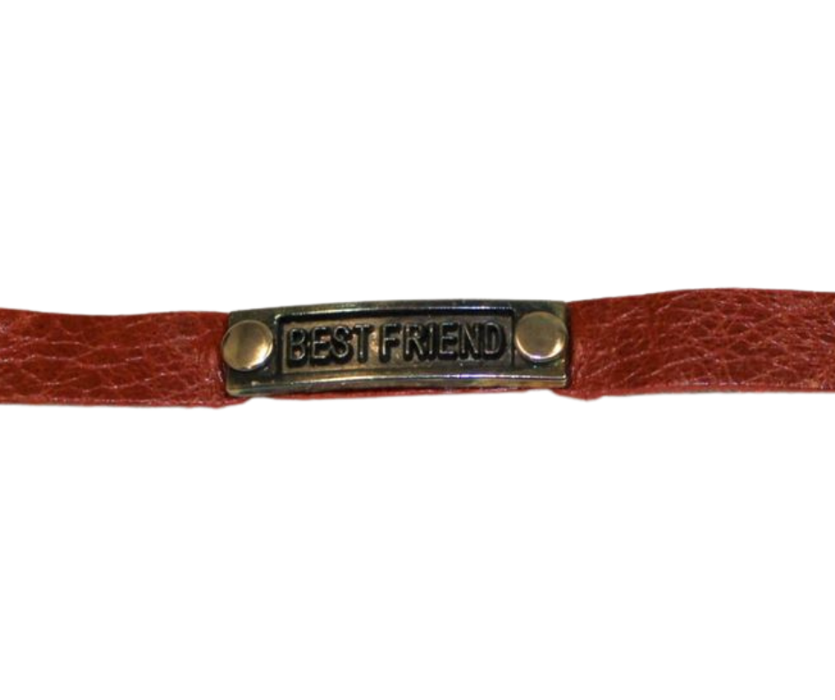 Red Leather "Best Friend" Bracelet